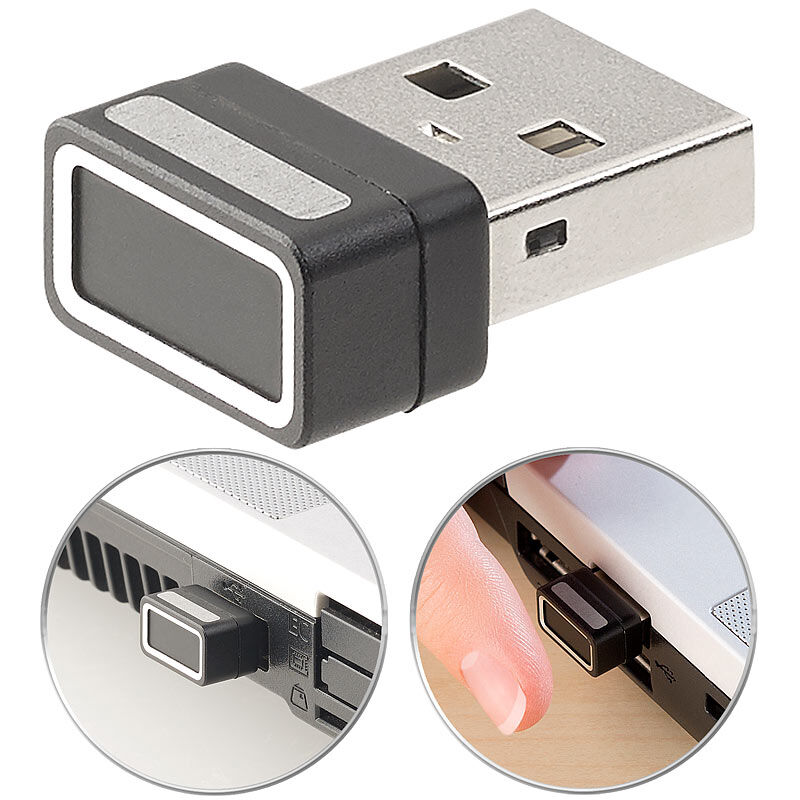 Xystec Kleiner USB-Fingerabdruck-Scanner für Windows 10, 10 Profile