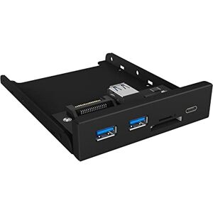 ICY BOX USB 3.0 Frontpanel, 1x USB-C, 2x USB-A, SD und microSD Kartenleser, 3,5 Zoll intern, Metall, IB-HUB1417-i3