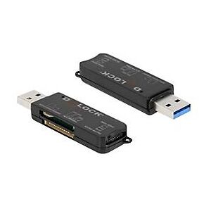 Delock - Kartenleser (MS PRO, SD, MS Duo, MS PRO Duo, miniSD, RS-MMC, microSD, SDHC, miniSDHC, MS Micro, microSDHC, MS PRO-HG Duo, SDXC, microSDXC, miniSDXC, MS PRO-HG) - USB 3.2 Gen 1