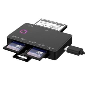 NÖRDIC USB 7 i 1 kortlæser 5 Gbps SD, MicroSD, CF, SDXC, SDHC, MicroSDXC, MicroSDHC, MMS, TF