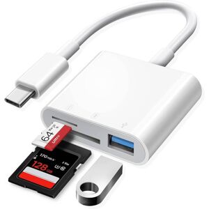 NÖRDIC USB-C kortlæser UHS-I SD/Micros SD USB-A 3.0