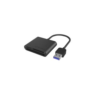 RaidSonic Technology ICY BOX IB-CR301-U3, Kompakt flash (CF), MicroSD (TransFlash), SD, SDHC, SDXC, Sort, 5000 Mbit/s, 2 GB, USB 3.2 Gen 1 (3.1 Gen 1), 55 mm