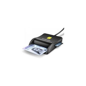 Axagon AXAGON CRE-SM3SD, USB-A FlatReader 4-slot ID-kortlæser + SD/microSD/SIM, kabel 1,3 m