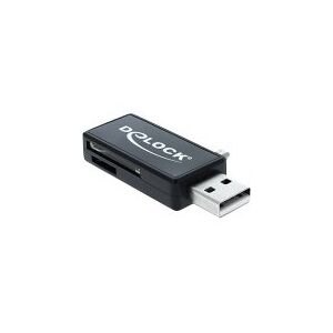 Delock Micro USB OTG Card Reader + USB A male - Kortlæser (MMC, SD, microSD, SDHC, microSDHC, SDXC, microSDXC) - USB