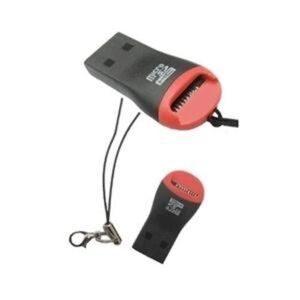 Teknikproffset USB 2.0 kortlæser til microSDHC (rød/svart)