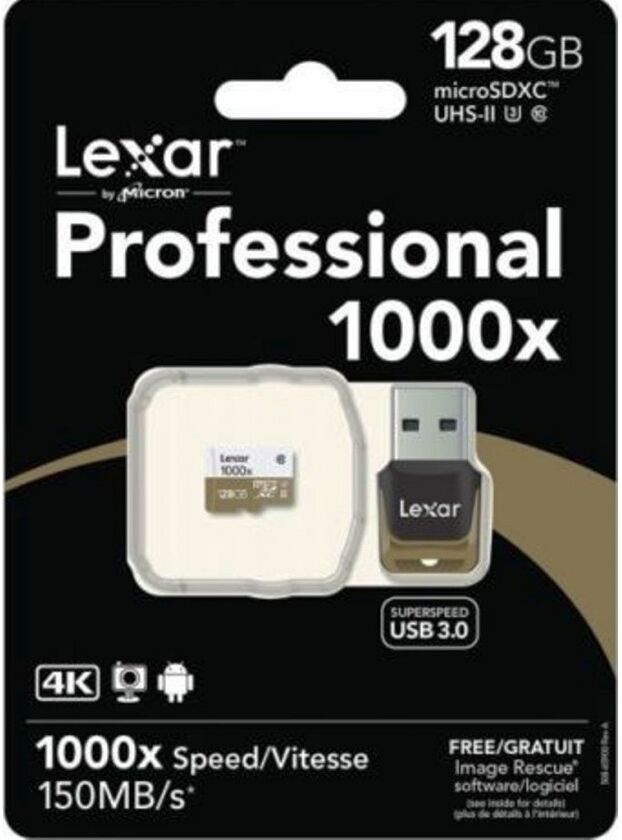 Lexar Tarjeta Micro Sdxc 128 Gb 150m/s Uhs-ii 1000x + Adaptador Usb 3.0