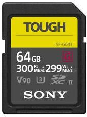 Sony Tarjeta de memoria SD UHS-II Sony serie SF-G Tough 300Mb/s 64gb