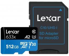 Lexar Tarjeta de Memoria Lexar High-Performance microSDHC/microSDXC 633x UHS-I 512Gb