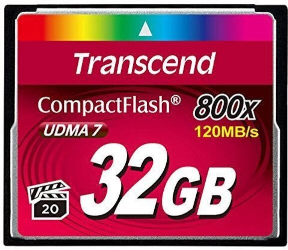 Transcend Tarjeta de Memoria CompactFlash TRANSCEND TS32GCF800 (32 GB - 120 MB/s)