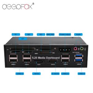DeepFox – lecteur de carte de tableau de bord multimédia multifonction 5.25 pouces  USB 2.0  USB