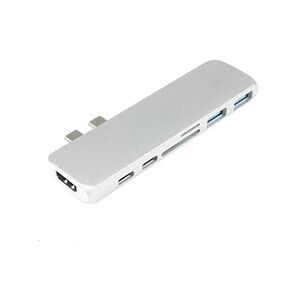 Non renseigné Double Usb C 4K Hdmi 2 Usb 3.0 Carte Sd / Tf Lecteur 2 Type C 7 Dans 1 Adaptateur Hub MK3752 - Publicité