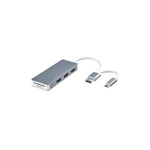 GENERIQUE Usb 3. 1 type-c / micro usb / usb 3. 0 à 3 x usb hub et lecteur de carte sd / tf combo - Publicité