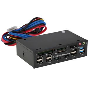 Hub USB 3.0 multifonction Port SATA eSATA Lecteur de carte interne Tableau de bord PC Panneau avant multimédia - Publicité