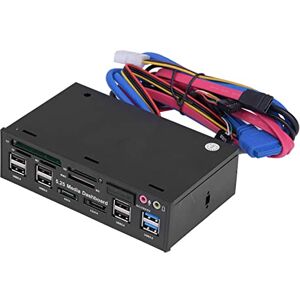 Qiilu Tableau de Bord Multimédia 5,25 Pouces Multi F Ction Hub USB 3.0 TF M2 SD MS Lecteur de Carte Bureau avec Panneau d'E/S avec Panneau Lecteur de Carte Interne F Ction 3 Hub TF M2 - Publicité