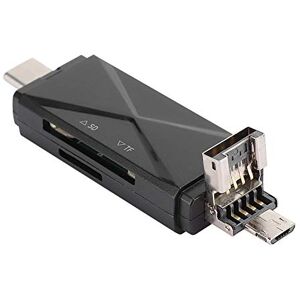 Bewinner Lecteur de Carte Mémoire, Adaptateur de Carte USB 2.0 5-en-1 OTG de Type C, Lecteur de Carte SD Multifonctionnel à Deux Emplacements pour Ordinateur de Téléphone Portable (Noir 2.0) - Publicité