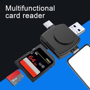 3C Accessories Exclusive Card Reader 4-in-1 OTG Function Mini USB/Micro USB/8 Pin/Type-C TF/Memory Card Reader for Android