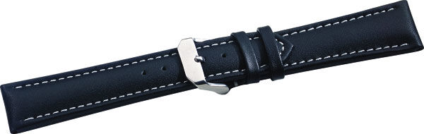 Westfalia Lederband schwarz & weiße Steppnaht 180 mm lang Anstoßbreite 18 mm