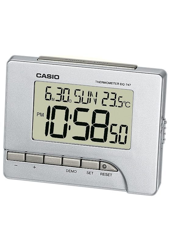 Casio Quarzwecker »DQ-747-8EF«, mit Thermometer (0°/+40°C) silberfarben