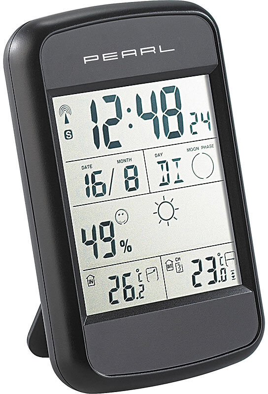 Pearl Digitale Wetterstation FWS-90 mit Funkuhr, Weckalarm & Wetterprognose