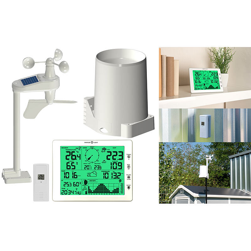 infactory Wetterstation-Set mit XXL-Display, Außensensor & Station, PC-Anschluss