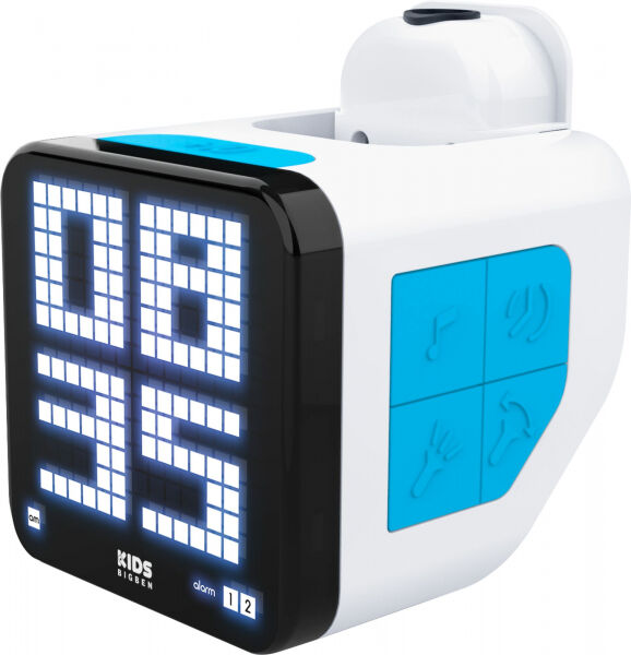 Bigben - Retro Cube Wecker [incl. Projektor] - white/blue