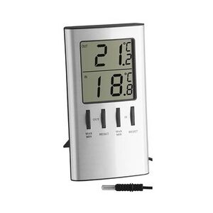 TFA-Dostmann 30.1027 Umgebungsthermometer Elektronisches Umgebungsthermometer Indoor Silber