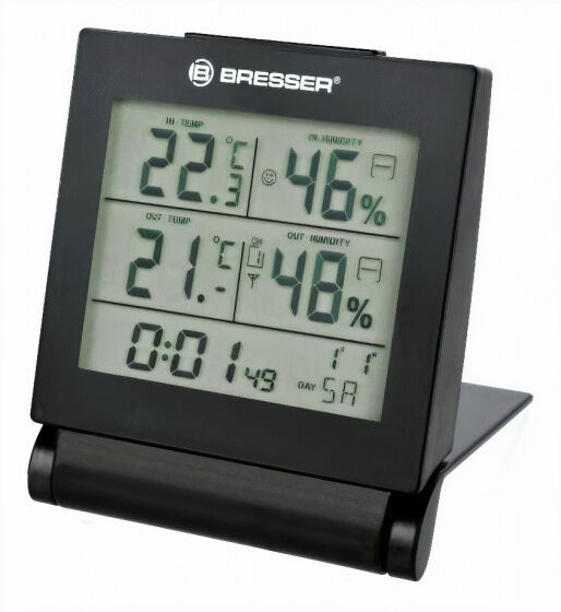 Bresser reisestation Wecker/Wetter MyTime Travel98 mm schwarz 2 teilig