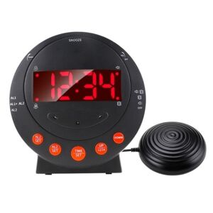 NSF Super højt alarm ur med seng ryster stort LED display USB opladning port vibrerende alarm
