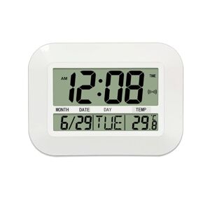 Shoppo Marte Household Big Screen Digital Electronic Alarm Clock Minimalist Living Room Mute Wall Clock(White)