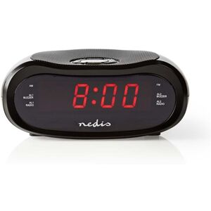 Nedis Digital vækkeur Radio   LED Display   Tidsprojektion   AM / FM   Snooze funktion   Sleep timer   Antal alarmer: 2   Sort