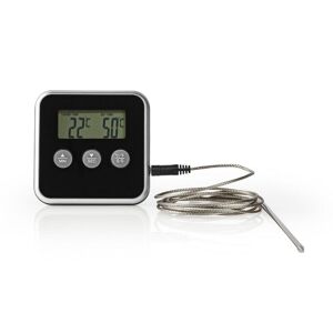 Nedis Kød Termometer   Alarm / Timer   LCD Display   0 - 250 °C   Sort / Sølv