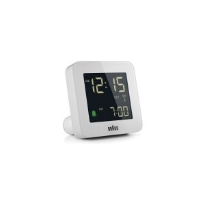 Braun BC09-DCF, Digital alarmur, Firkant, Hvid, 12/24h, LCD, Batteri