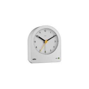 Braun BC22, Quartz alarmur, Rund, Hvid, Gul, 12t, Alarm, Batteri