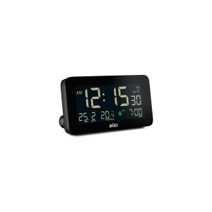 Braun BC10, Digital alarmur, Rektandel, Sort, 12/24h, F, °C, LCD