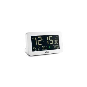 Braun BC10, Digital alarmur, Rektandel, Hvid, 12/24h, F, °C, LCD