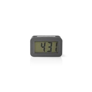 Nedis CLDK003GY, Digital alarmur, Grå, Hvid, Plast, Gummi, LCD, Batteri, AA