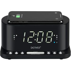 Denver Clock Radio Med Trådløs Opladning - Sort