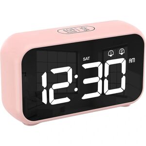 Digitalt ur med nap-timer, snooze, batteridrevet og usb-opladning med dobbelte alarmer