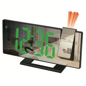 LED digitalt vækkeur Projektionsur Projektor Loftsur med Time Temperatur Display Baggrundsbelysning Snooze ur til hjemmet Black green