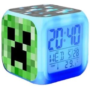 PIKACHU IC Night Light Clock, Minecraft Color Changing Alarm Clock