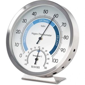 AVANA Indendørs Analog Hygrometer Termometer - Rustfrit Stål Rum Hygro