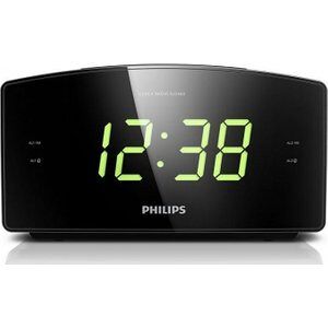 Radio Despertador PHILIPS TAR4406 (Blanco - Digital - Doble Alarma -  Batería y Pilas)