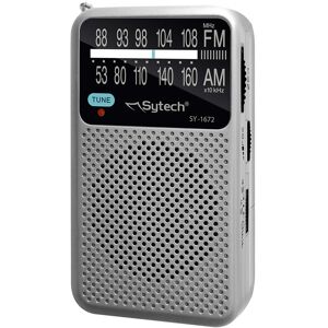 Sytech Radio De Bolsillo Am-Fm Vertical Plata  Sy-1672pl