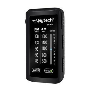 Sytech Radio De Bolsillo Am-Fm Estereo Negro  Sy-1673ng