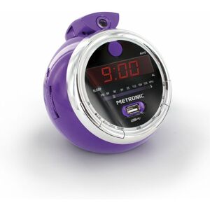 Radio-réveil Pop Purple fm usb projection double alarme - violet - Violet