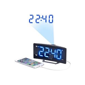 Auvisio Radio-réveil à projection avec affichage bleu et port de chargement USB - Publicité