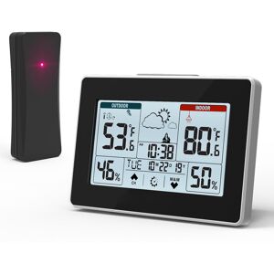 Station météo ELEGIANT EOX-9906 tactile intérieure extérieure avec réveil, calendrier, capteur sans fil, thermomètre et