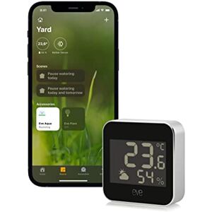 EVE Weather Station météo connectée avec technologie Apple HomeKit pour le suivi de la température, du taux d’humidité et de la pression atmosphérique, tendance météo, IPX4, Bluetooth, Thread - Publicité