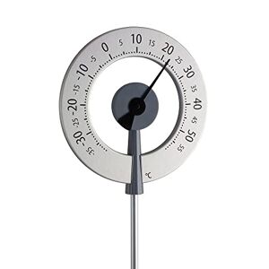 TFA Dostmann Thermomètre de Jardin analogique Lollipop, 12.2055.10, thermomètre Design, résistant aux intempéries, avec Grands Chiffres, Gris - Publicité