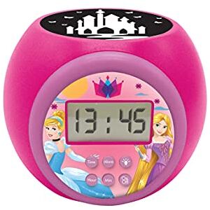 Lexibook Disney Princesses Réveil-projecteur, avec Fonction Alarme et répétition Snooze, veilleuse avec minuterie, écran LCD, à Piles, RL977DP - Publicité